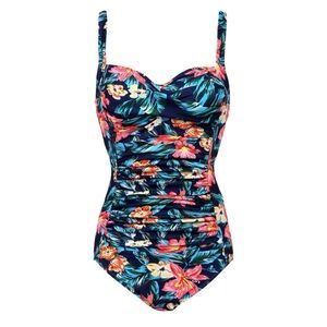 New Women Large Ekouaer One Piece Swimsuit Ruched Tummy Control Bathing suit